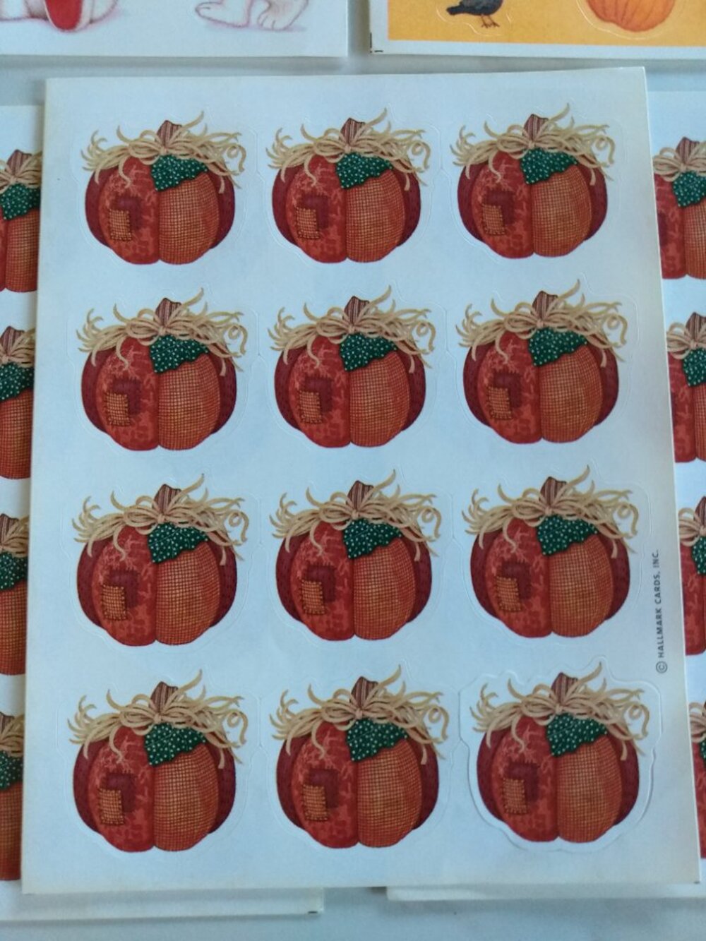 Vintage 90s Halloween Stickers Hallmark Valentine's Day, Pumpkins and Scarecrows - Picture 4 of 16